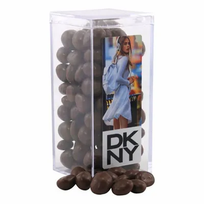 Acrylic Box with Chocolate Covered Peanuts - Medium - Custom Patch