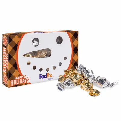 Snowman Die Cut Box with Twist Wrapped Truffles - Custom Patch