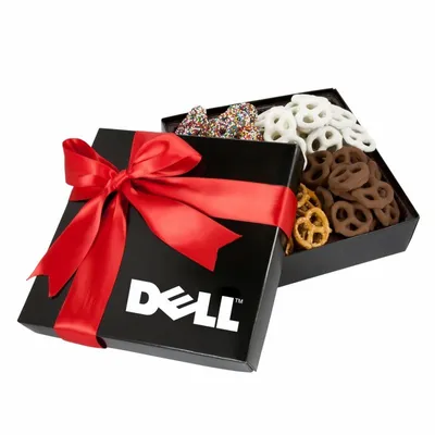 4 Delights Gift Box - Assorted Mini Pretzels - Custom Patch