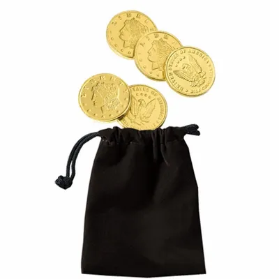 Velour Pouches with Chocolate Coins - Custom Patch