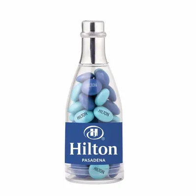 Champagne Bottle with Imprinted Chocolate Buttons - Custom Patch