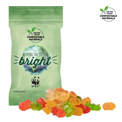 1oz ECO-Digibag, Compostable & Full Color, Gummy Bears - Custom Patch