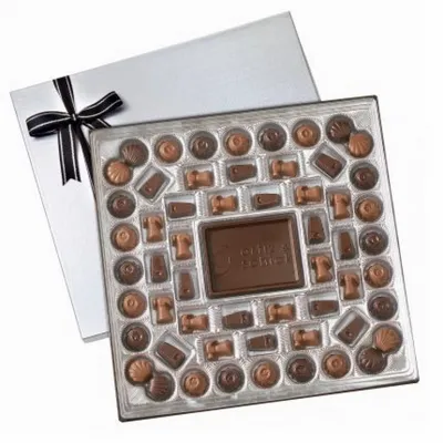 Large Custom Chocolate Delights Gift Box ( 1 1/2 lbs.) - Custom Patch