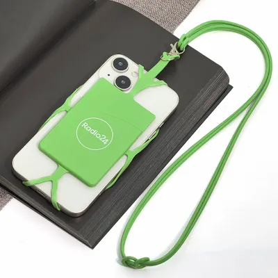 Lanyard Silicone Phone Wallet Holder - Custom Patch