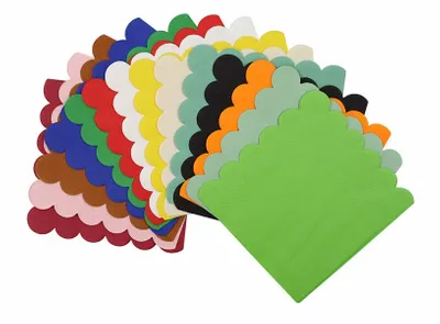 Scallop Foil Stamped Napkins - Custom Patch