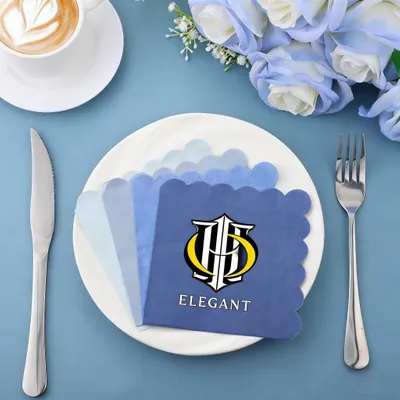 Scallop Beverage Napkins - Custom Patch