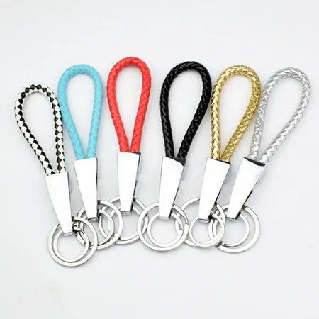 Braided Leather & Metal Keychain Braided Leather & Metal Keychain - Custom Patch