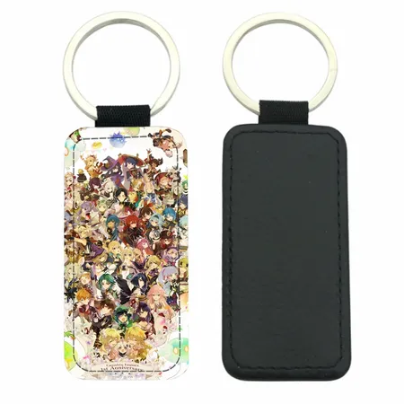 Curved Rectangle Leather Keychain Curved Rectangle Leather Keychain - Custom Patch