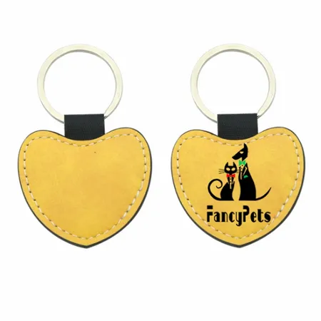 Full-Color Heart Leather Keychain Full-Color Heart Leather Keychain - Custom Patch