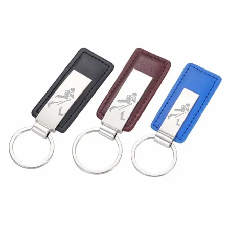 Classic Metal & Leather Keychain Classic Metal & Leather Keychain - Custom Patch