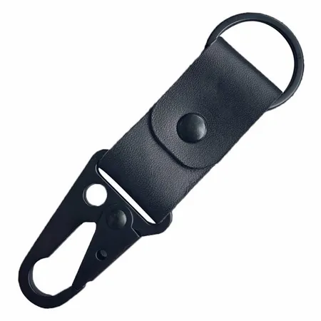 Leather Button Keychain Leather Button Keychain - Custom Patch