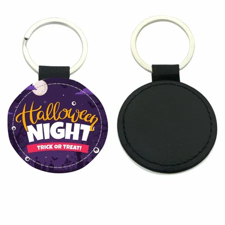 Circle Leather Keychain Circle Leather Keychain - Custom Patch