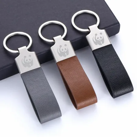 Elegant Loop Leather Keychain Elegant Loop Leather Keychain - Custom Patch