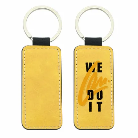 Full-Color Rectangle Leather Keychain Full-Color Rectangle Leather Keychain - Custom Patch