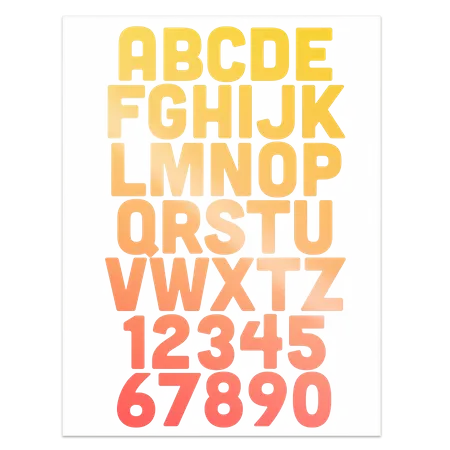 Alphanumeric Heat Transfer Patches - Custom Patch