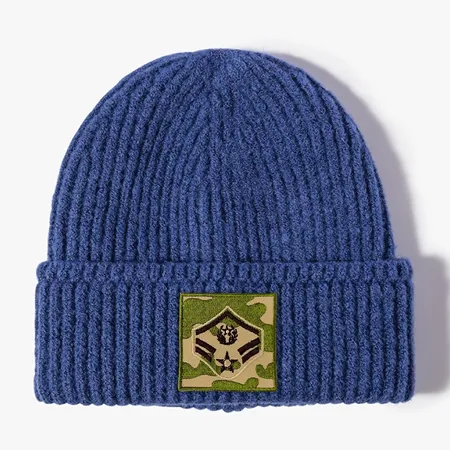 Nifty Pile Yarn Beanies - Custom Patch