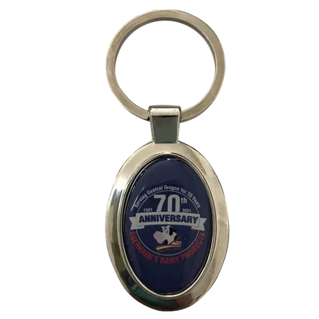 Durable Epoxy Oval Metal Keychain Durable Epoxy Oval Metal Keychain - Custom Patch