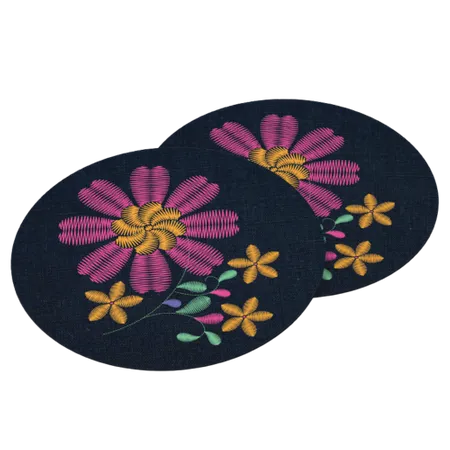 Cotton & Linen Embroidered Coasters - Custom Patch