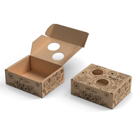 Printed Hollow Kraft Mailer Box - Custom Patch
