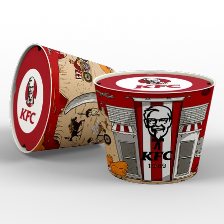 Paper Food Bucket - Custom Patch