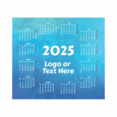 Light Blue Calendar Mouse Pad - Custom Patch