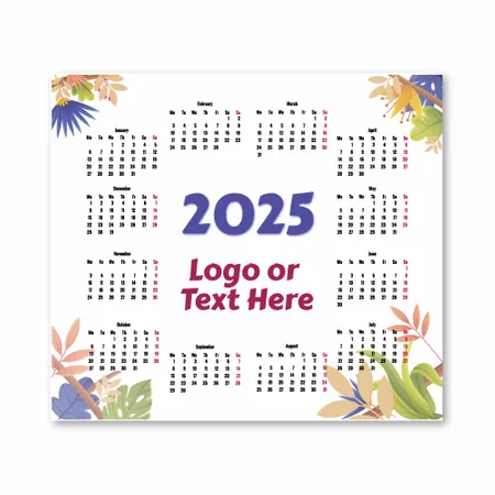 Floral Mouse Pad with Calendar - Custom Patch