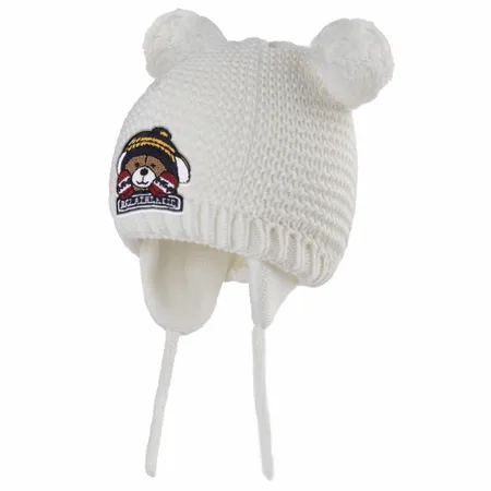 Mouse Ears Cotton Kid Beanies with Earflaps - Custom Patch