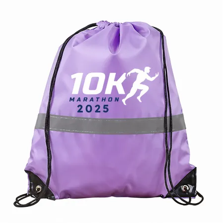 Drawstring Bags With Reflective Strip Drawstring Bags With Reflective Strip - Custom Patch