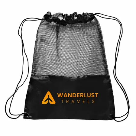 Mesh Drawstring Bag Mesh Drawstring Bag - Custom Patch