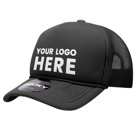 Decky 7010 - Youth 5 Panel Mid Profile Structured Foam Trucker, Kids Foam Trucker Hat, Mesh Back - Custom Patch