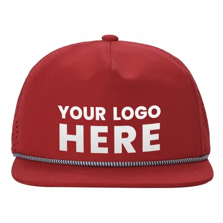 Unbranded 5 Panel Water Resistant Flat Bill Perforated Rope Hat Unbranded 5 Panel Water Resistant Flat Bill Perforated Rope Hat - Custom Patch