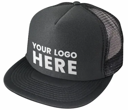 Nissun Cap 5 Panel Foam Trucker Hat Flat Bill - 5FBC - Custom Patch