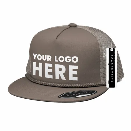 Academy Fits 2071G Rope Trucker Snapback Hat Academy Fits 2071G Rope Trucker Snapback Hat - Custom Patch