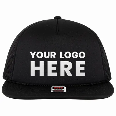 OTTO Cap 3995015-1 OTTO Snap 5 Panel Pro Style Mesh Back Trucker Snapback Hat - Custom Patch