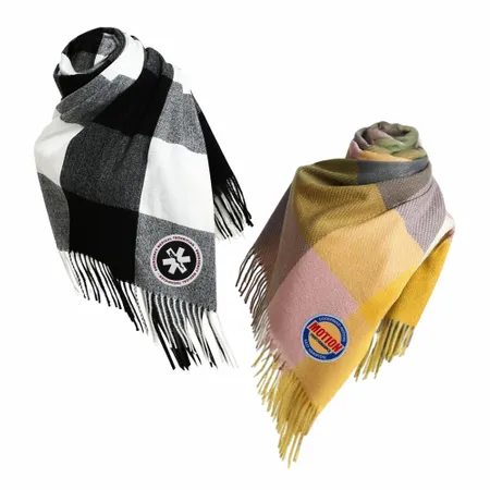 Plush Polyester Scarves - Custom Patch