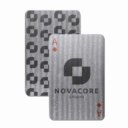 Brushed Silver Finish Playing Cards - Custom Patch