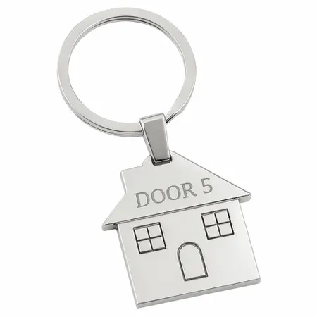 Happy Home Metal Keychain