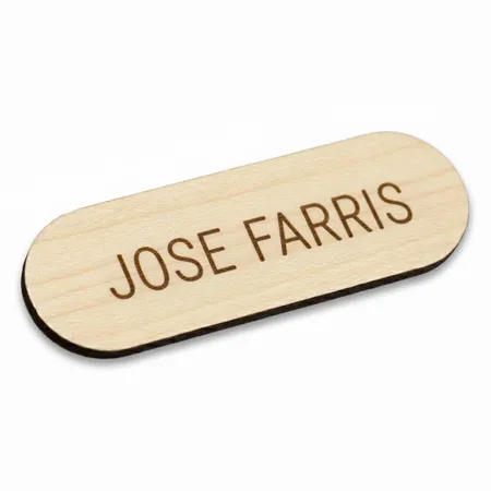 Wooden Name Badges - Custom Patch