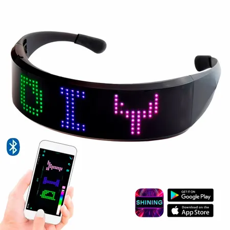 LED Light Up Glasses with Bluetooth - Custom Patch
