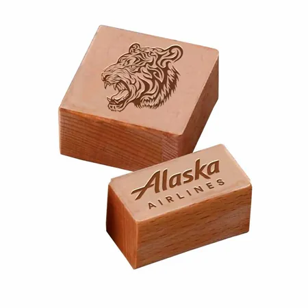 Rectangle Wood Rubber Stamps - Custom Patch