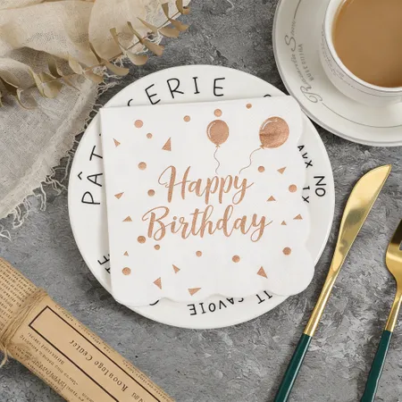 Scallop Foil Stamped Napkins - Custom Patch