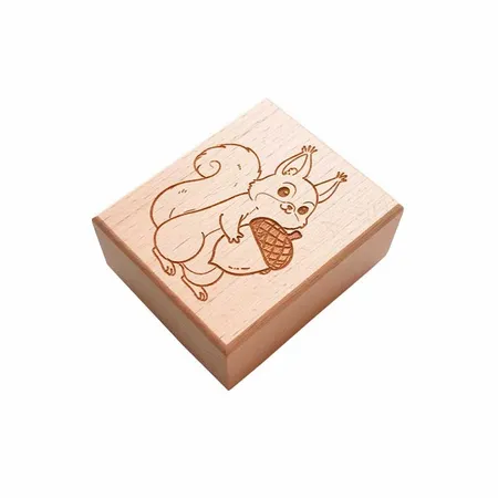 Square Wood Rubber Stamps - Custom Patch
