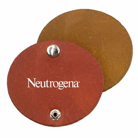 Round PU Leather Cable Organizers - Custom Patch