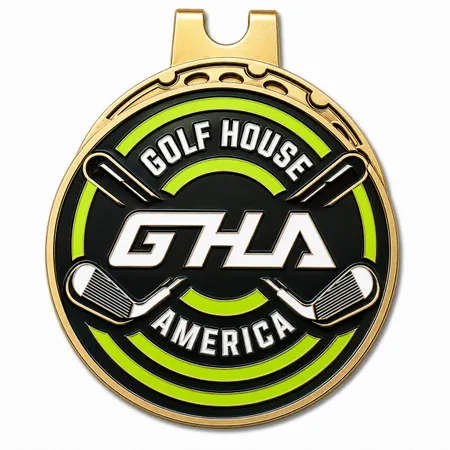 Soft Enamel Golf Ball Marker with Hat Clips - Custom Patch