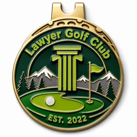 3D Ball Golf Marker with Hat Clips - Custom Patch