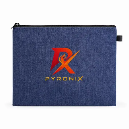 Fabric Zippered Document Bags - Custom Patch