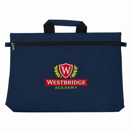 Polyester Zippered Document Bags - Custom Patch
