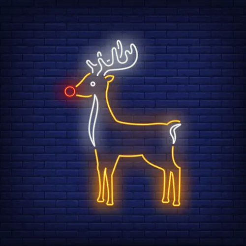 Cute Reindeer Neon Sign - Custom Patch