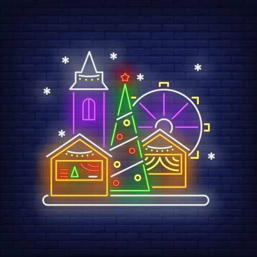 Christmas Fun Fair Neon Sign - Custom Patch