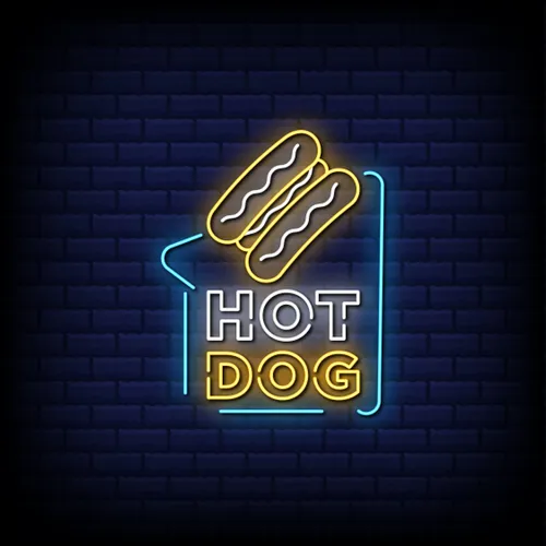 Hot Dog Neon Sign - Custom Patch